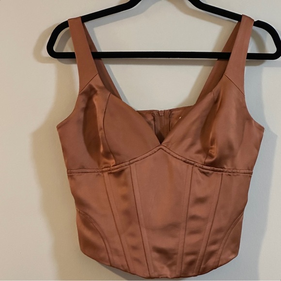 Jason Wu Satin Bronze Copper Corset Top Size Small - Picture 1 of 9
